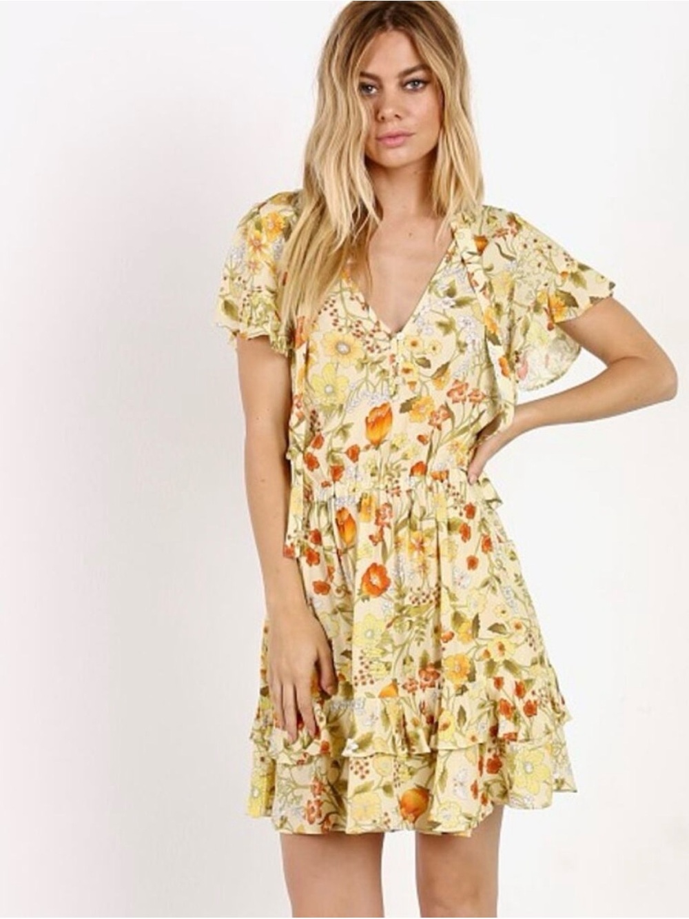 Spell RARE Sayulita ruffle Mini Dress